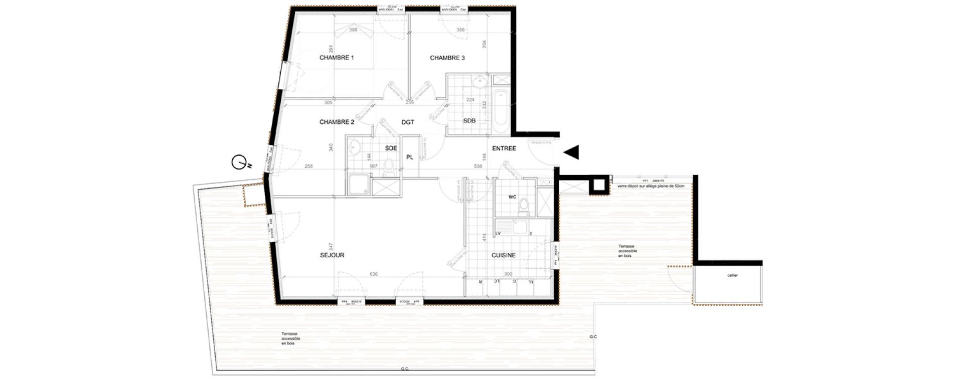 Appartement T4 de 84,28 m2 &agrave; Villepinte La p&eacute;pini&egrave;re