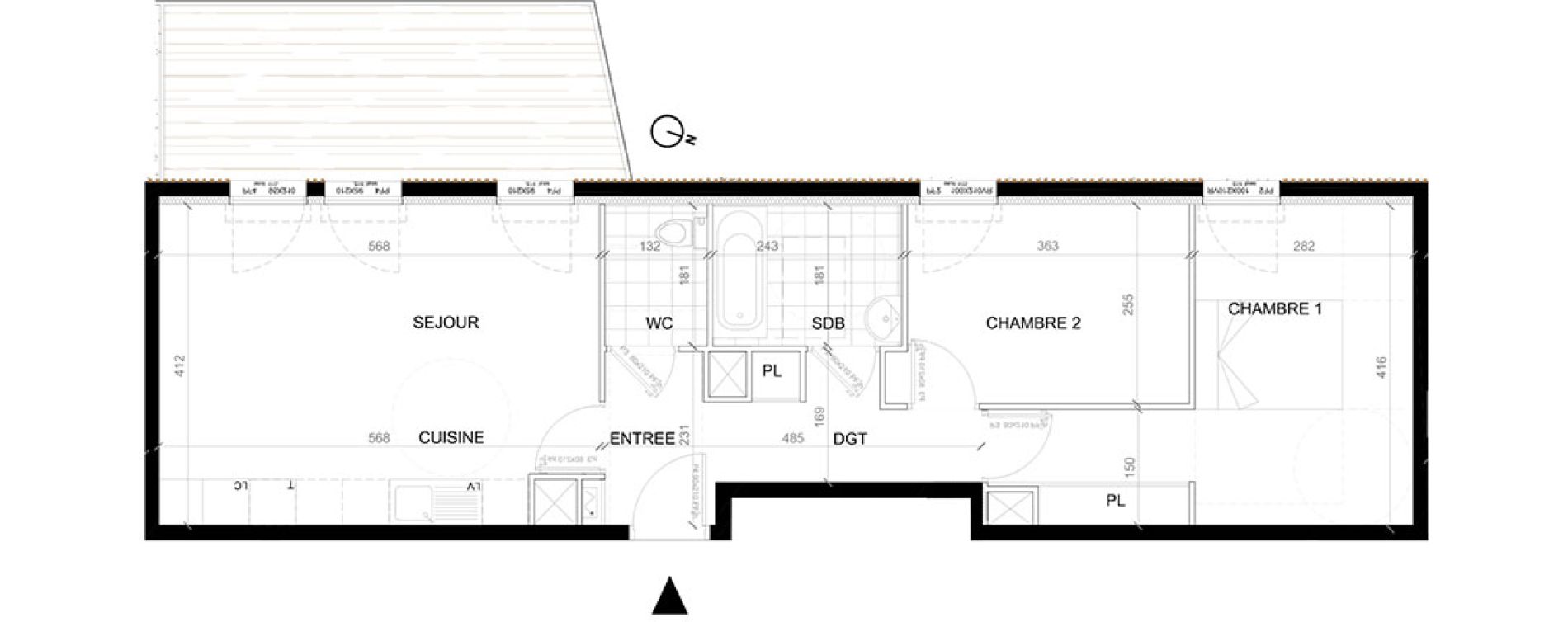 Appartement T3 de 62,23 m2 &agrave; Villepinte La p&eacute;pini&egrave;re