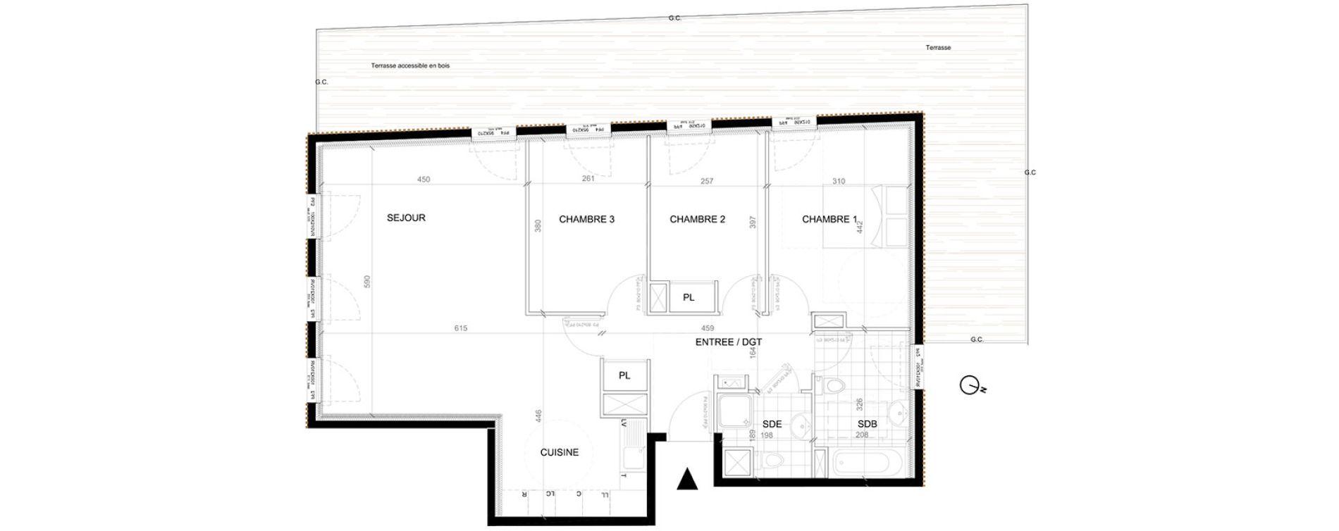 Appartement T4 de 89,44 m2 &agrave; Villepinte La p&eacute;pini&egrave;re