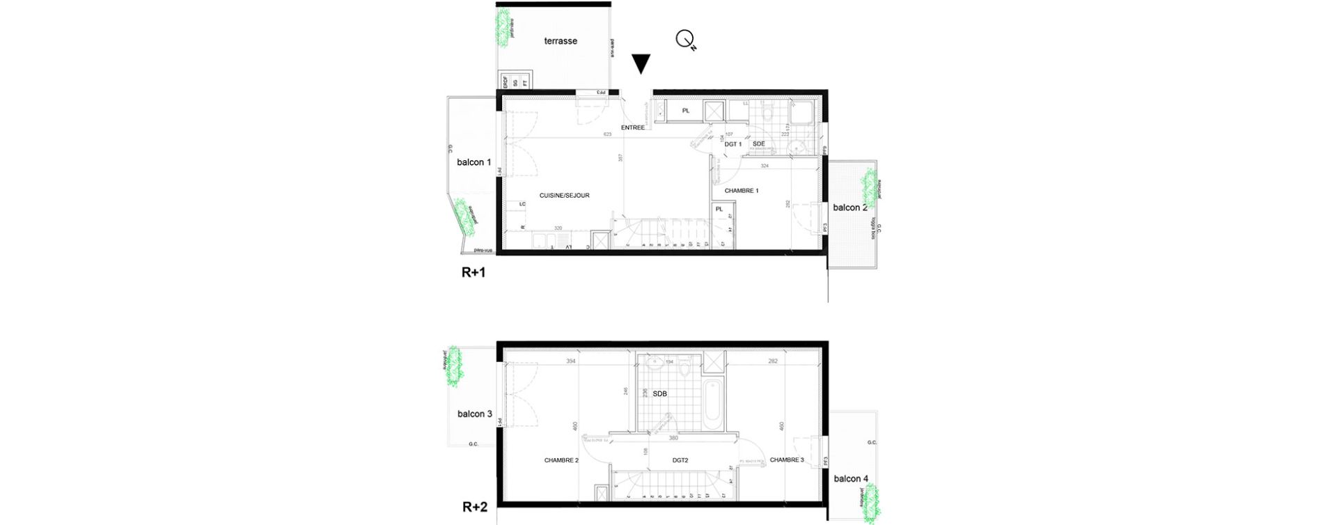 Duplex T4 de 77,27 m2 &agrave; Villepinte La p&eacute;pini&egrave;re