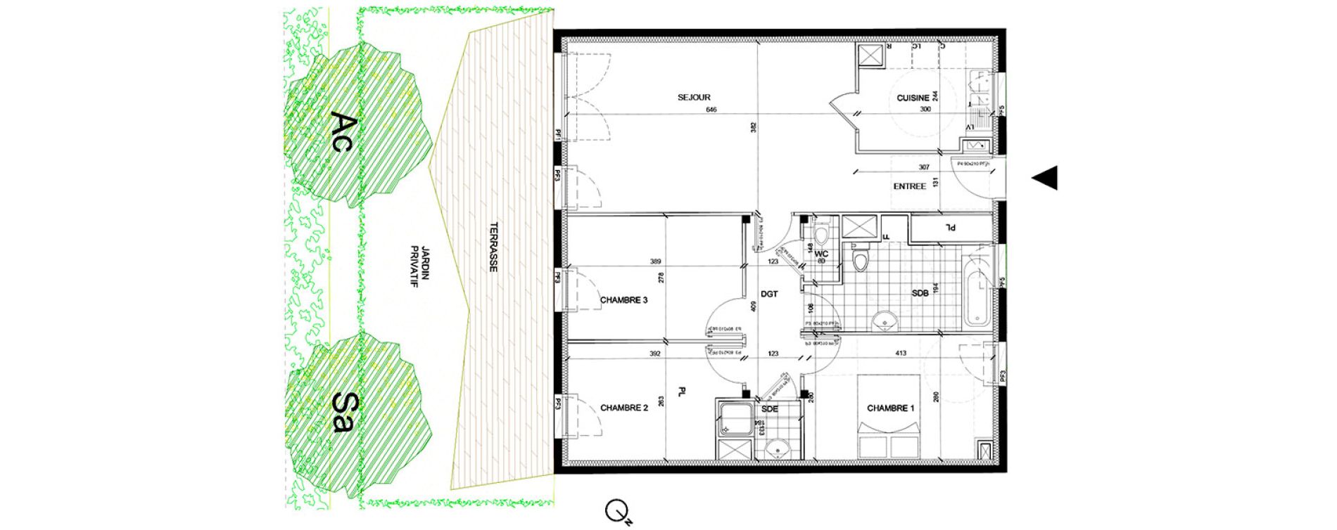 Appartement T4 de 85,13 m2 &agrave; Villepinte La p&eacute;pini&egrave;re