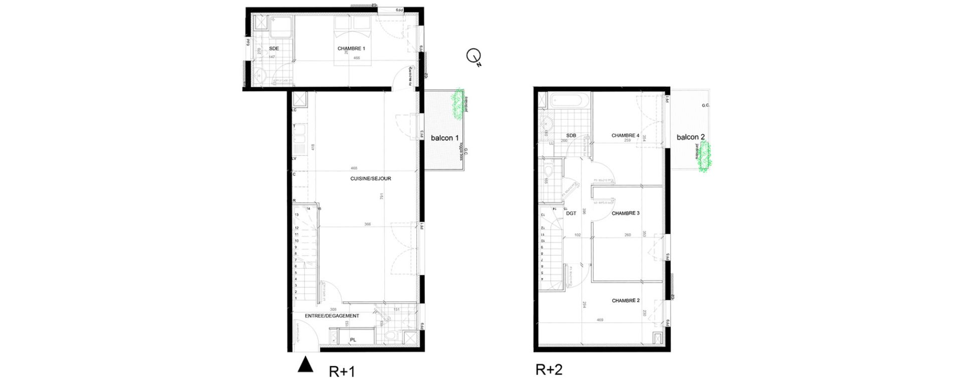 Duplex T5 de 94,55 m2 &agrave; Villepinte La p&eacute;pini&egrave;re
