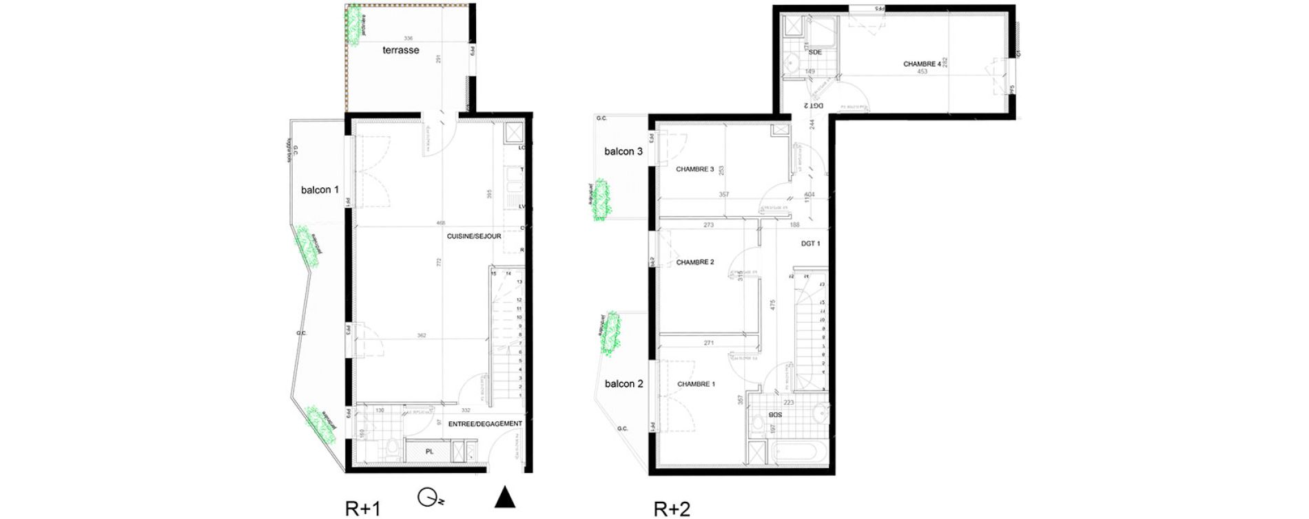 Duplex T5 de 93,44 m2 &agrave; Villepinte La p&eacute;pini&egrave;re