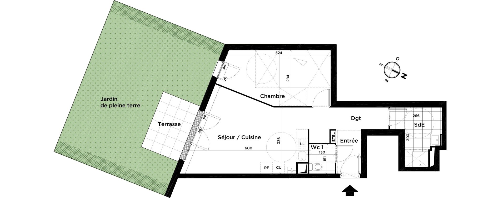 Appartement T2 de 51,19 m2 &agrave; Villepinte Centre