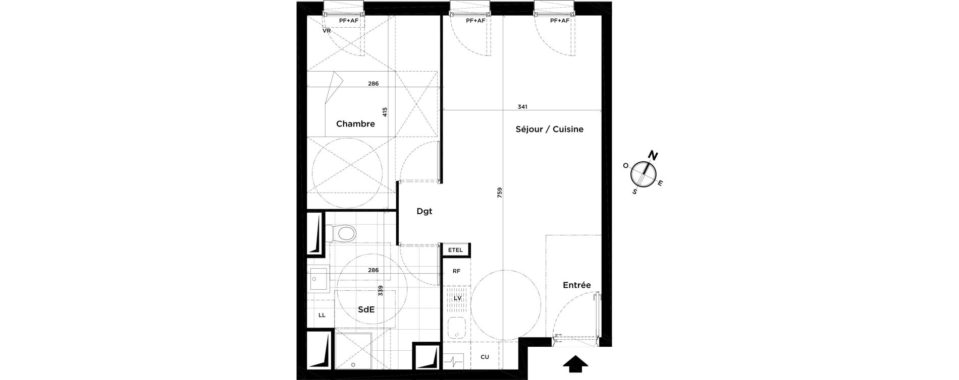 Appartement T2 de 44,70 m2 &agrave; Villepinte Centre
