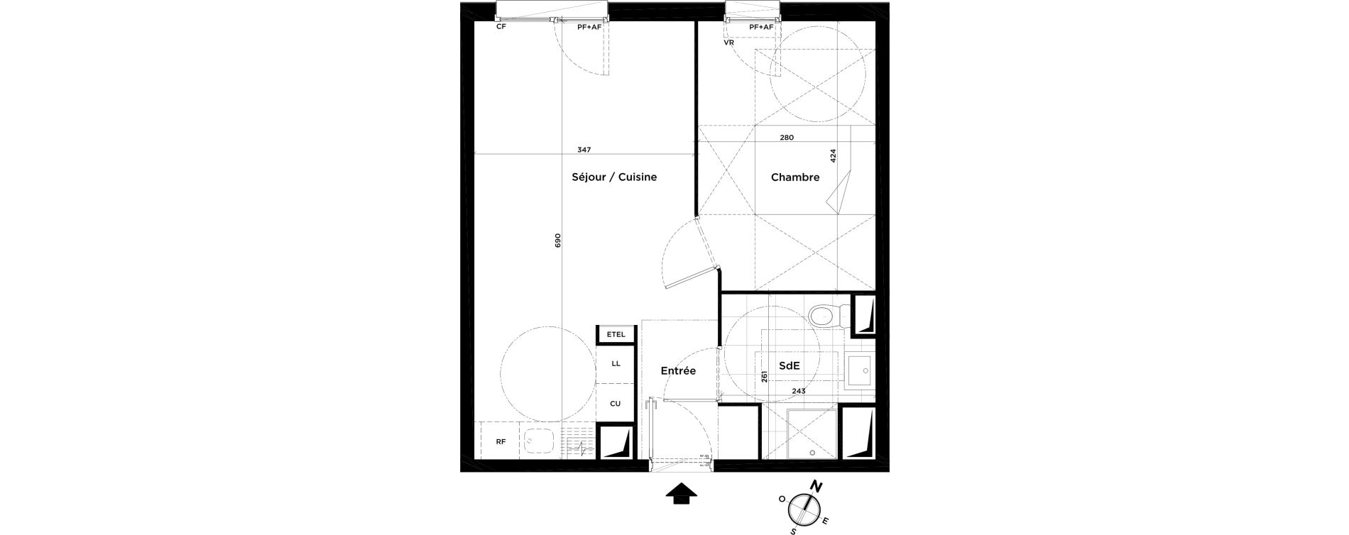 Appartement T2 de 41,65 m2 &agrave; Villepinte Centre