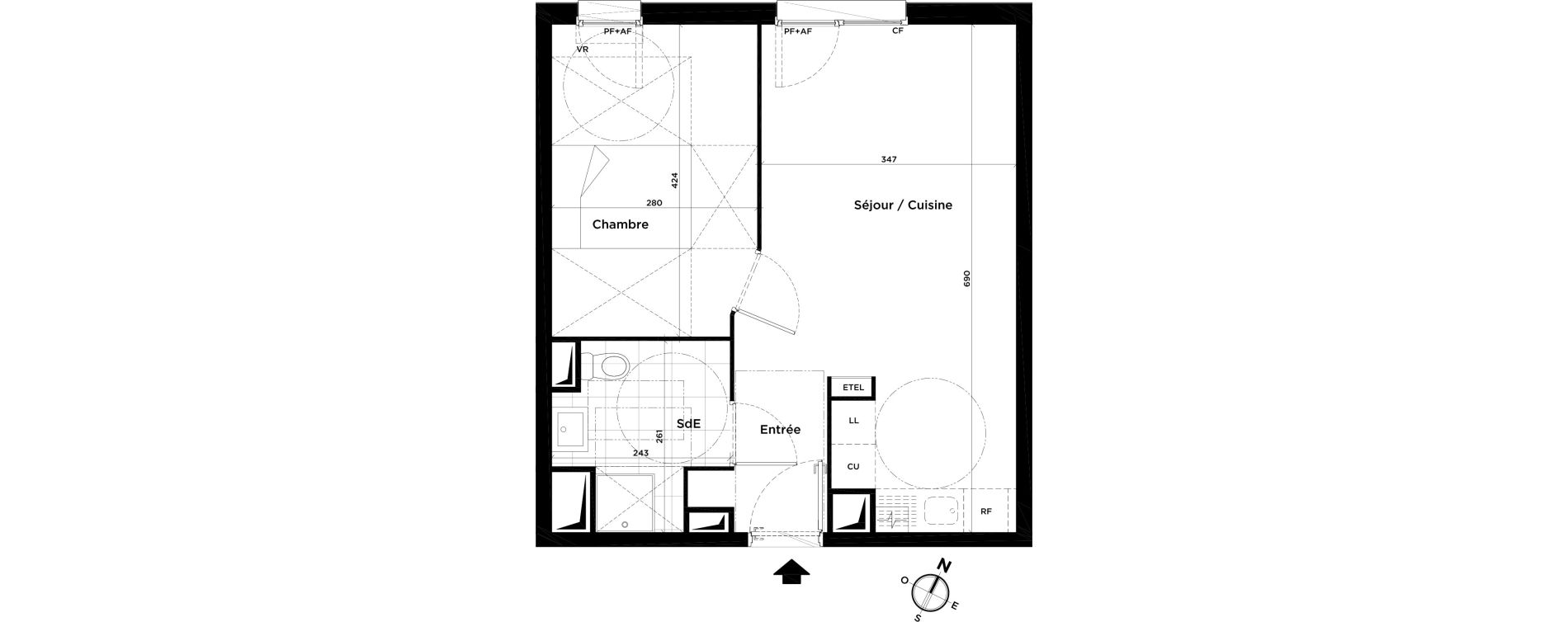 Appartement T2 de 41,43 m2 &agrave; Villepinte Centre