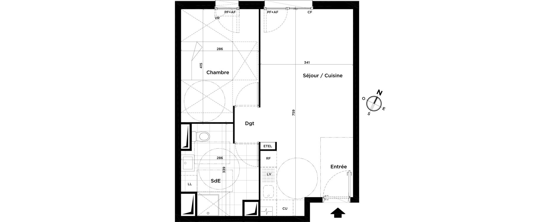 Appartement T2 de 44,70 m2 &agrave; Villepinte Centre