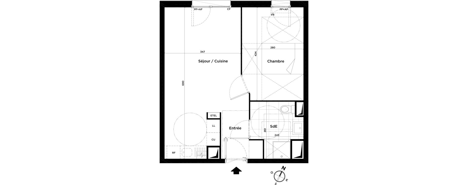 Appartement T2 de 41,65 m2 &agrave; Villepinte Centre