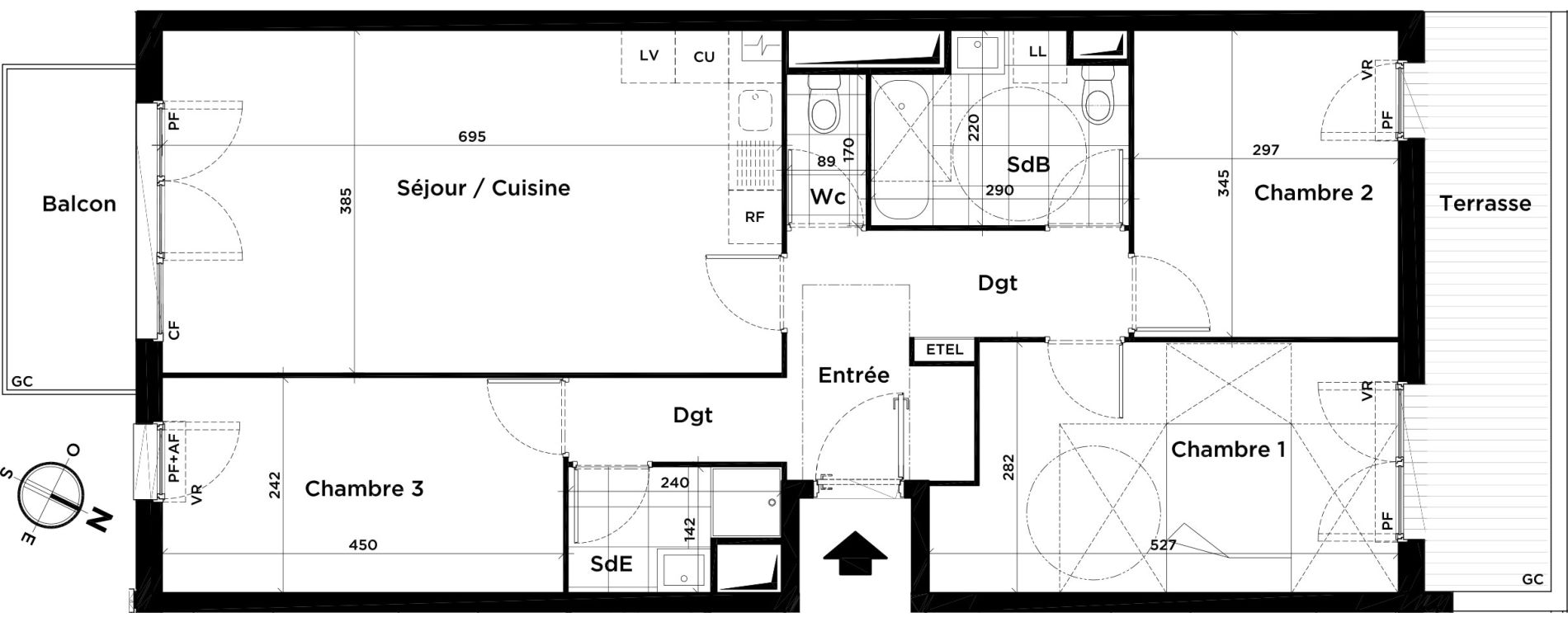 Appartement T4 de 82,31 m2 &agrave; Villepinte Centre
