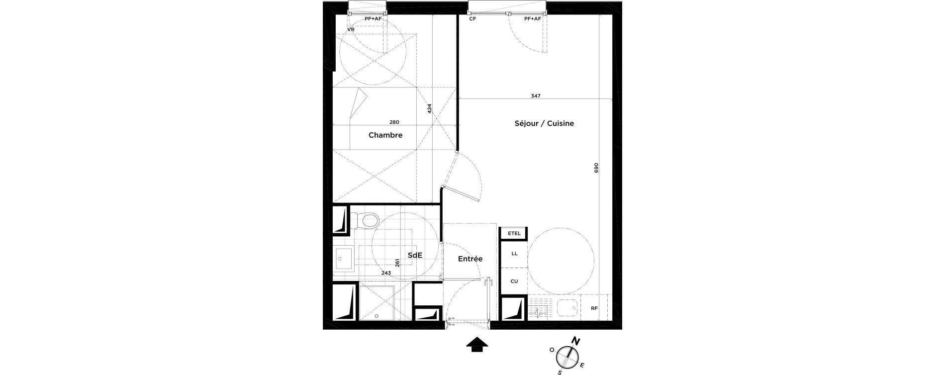 Appartement T2 de 41,43 m2 &agrave; Villepinte Centre