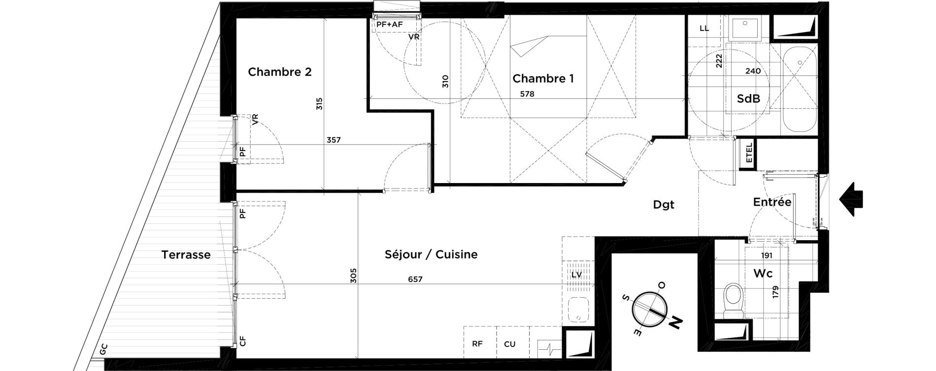 Appartement T3 de 58,86 m2 &agrave; Villepinte Centre