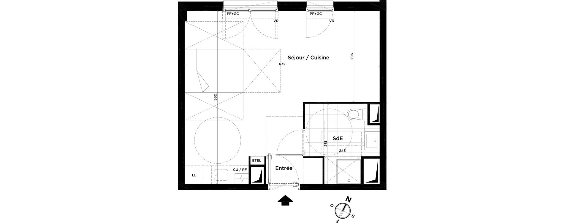 Appartement T1 de 33,89 m2 &agrave; Villepinte Centre