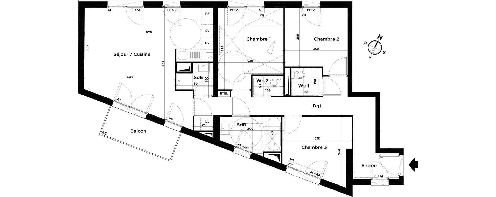 Appartement T4 de 83,21 m2 &agrave; Villepinte Centre