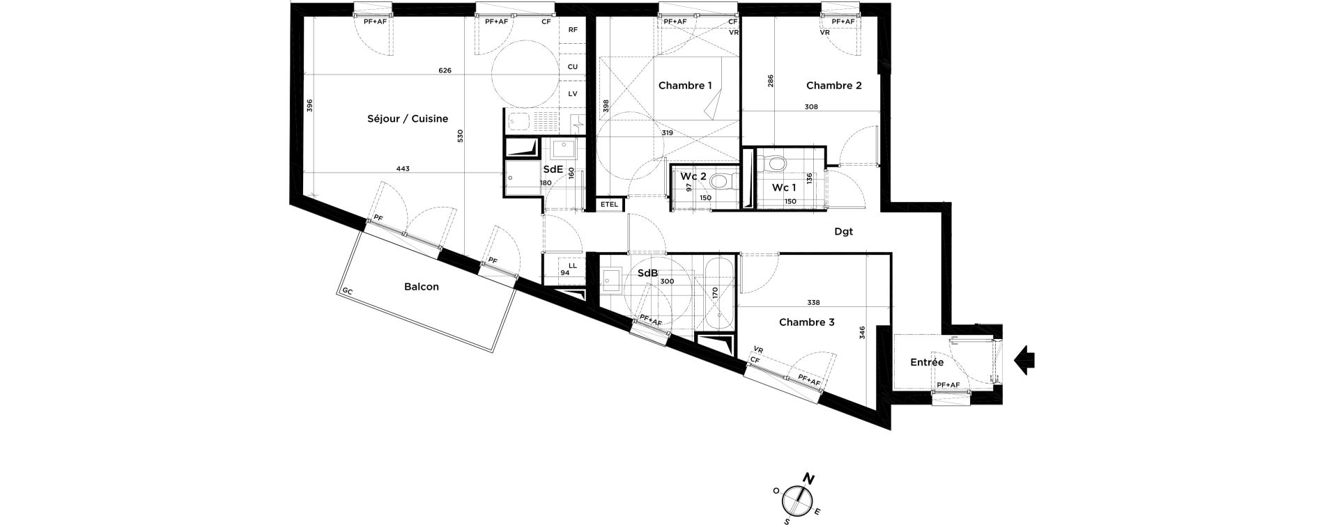 Appartement T4 de 83,12 m2 &agrave; Villepinte Centre