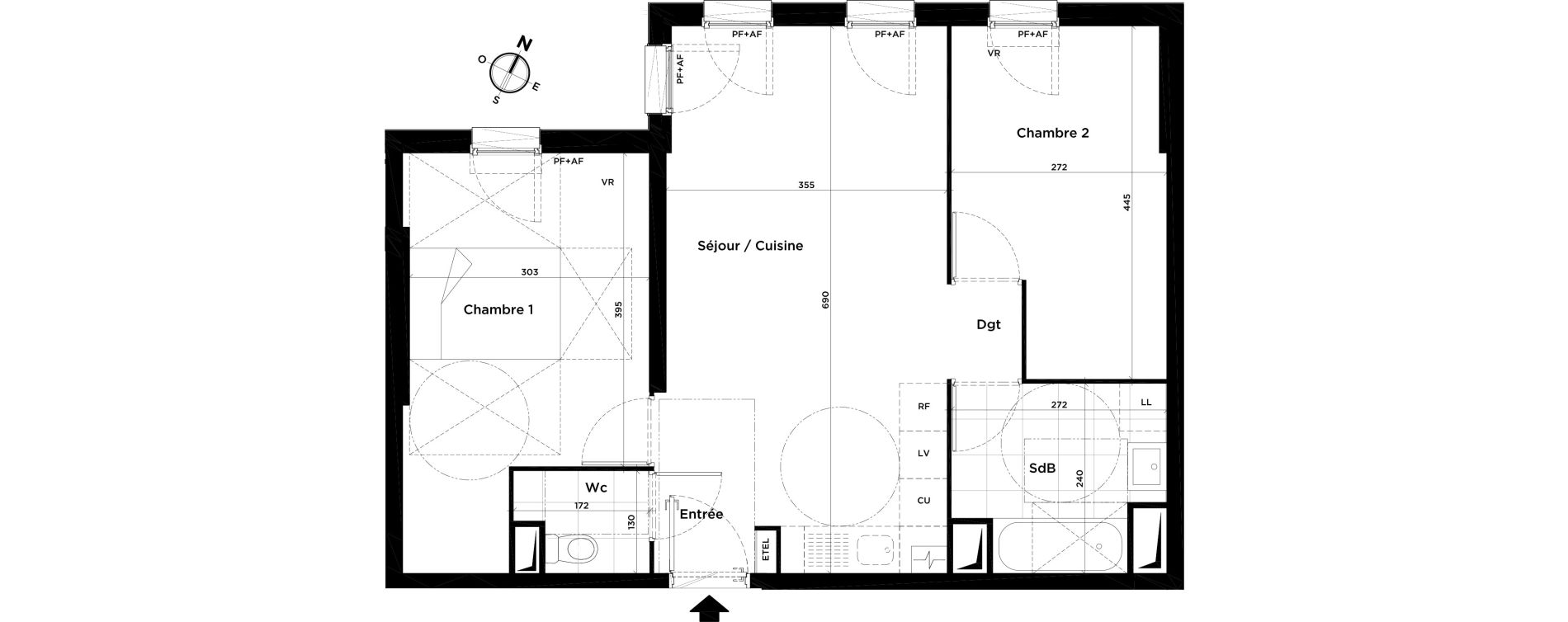 Appartement T3 de 58,06 m2 &agrave; Villepinte Centre