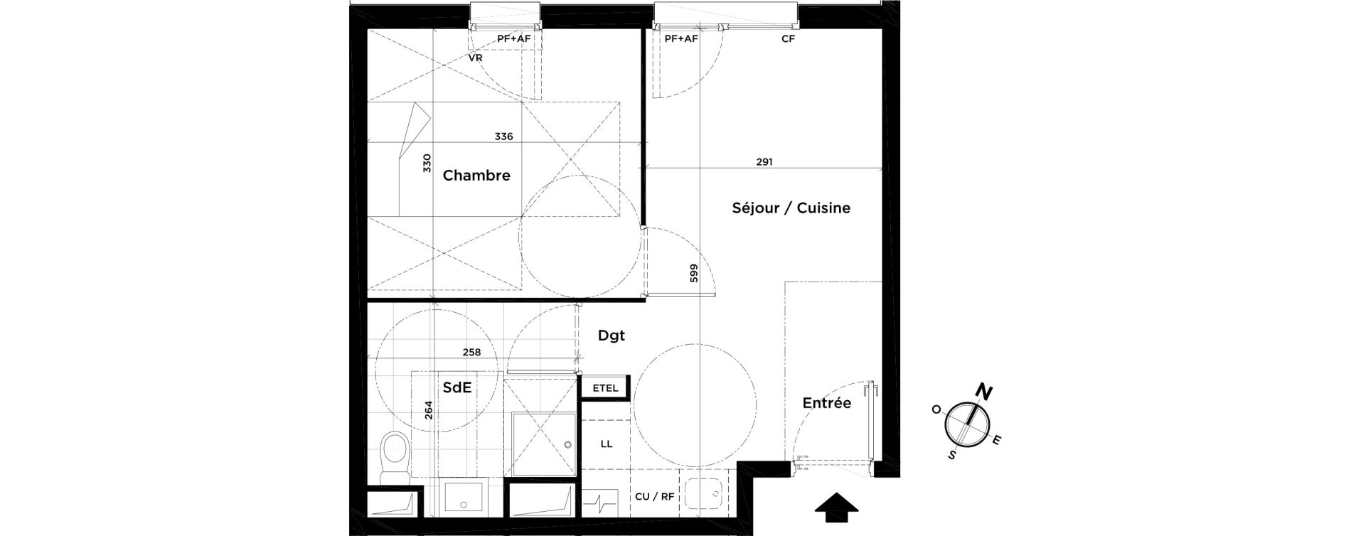 Appartement T2 de 35,25 m2 &agrave; Villepinte Centre
