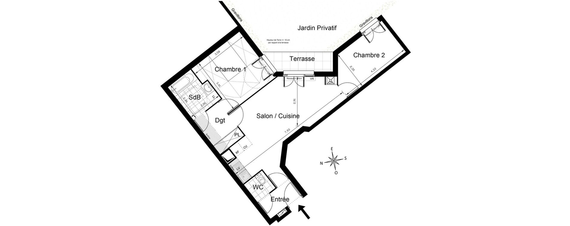 Appartement T3 de 60,12 m2 &agrave; Villepinte Centre