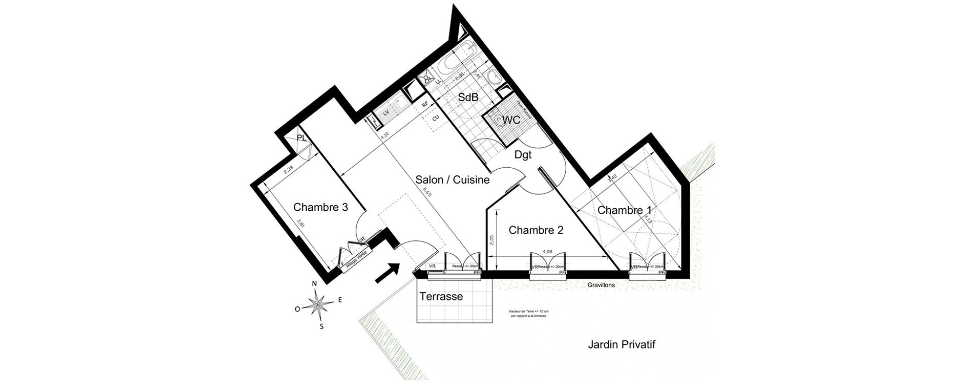 Appartement T4 de 69,35 m2 &agrave; Villepinte Centre
