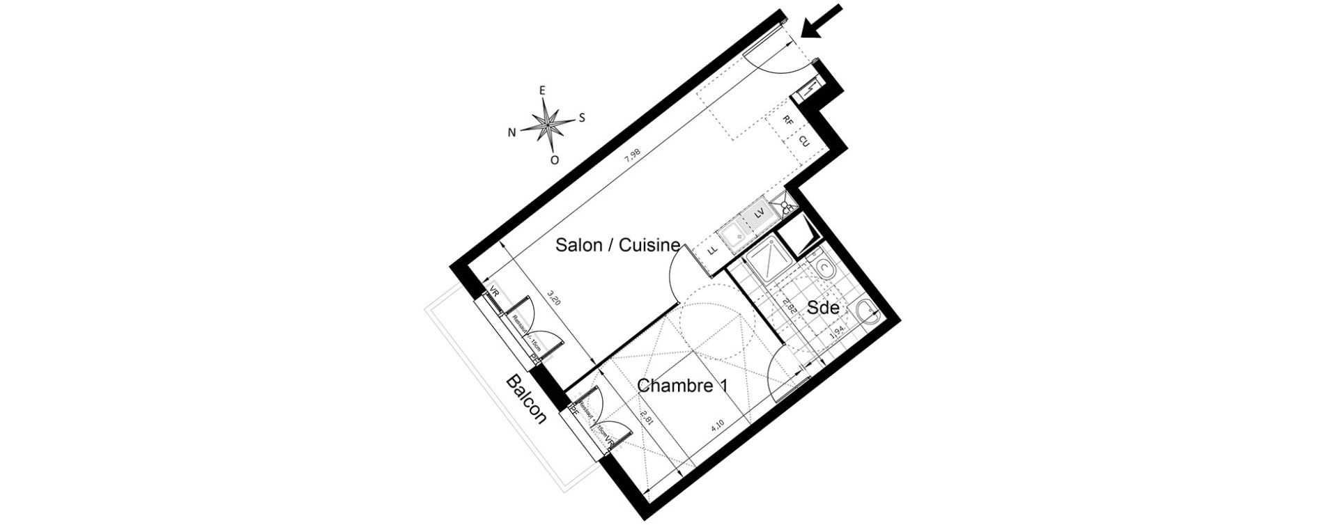 Appartement T2 de 39,92 m2 &agrave; Villepinte Centre