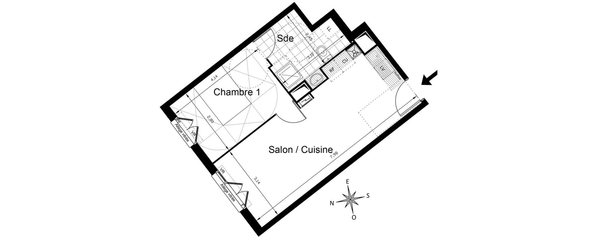 Appartement T2 de 43,00 m2 &agrave; Villepinte Centre