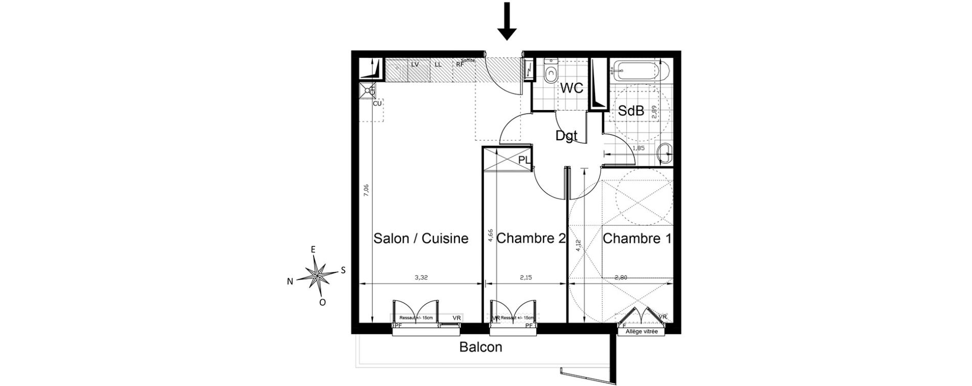Appartement T3 de 56,70 m2 &agrave; Villepinte Centre