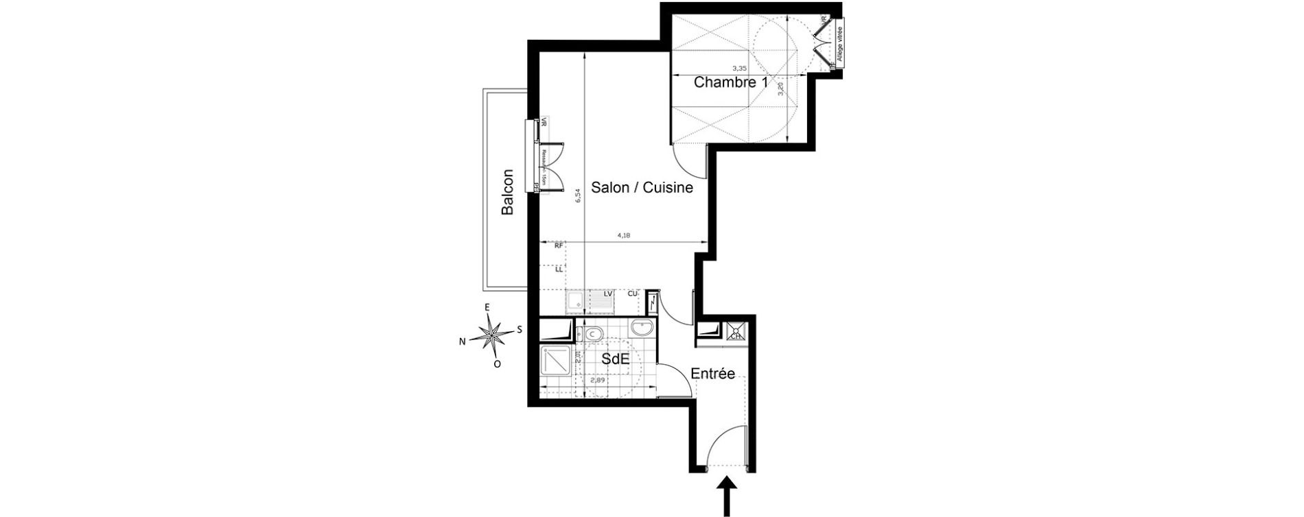 Appartement T2 de 47,33 m2 &agrave; Villepinte Centre