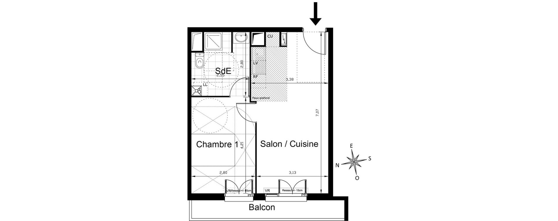 Appartement T2 de 40,66 m2 &agrave; Villepinte Centre