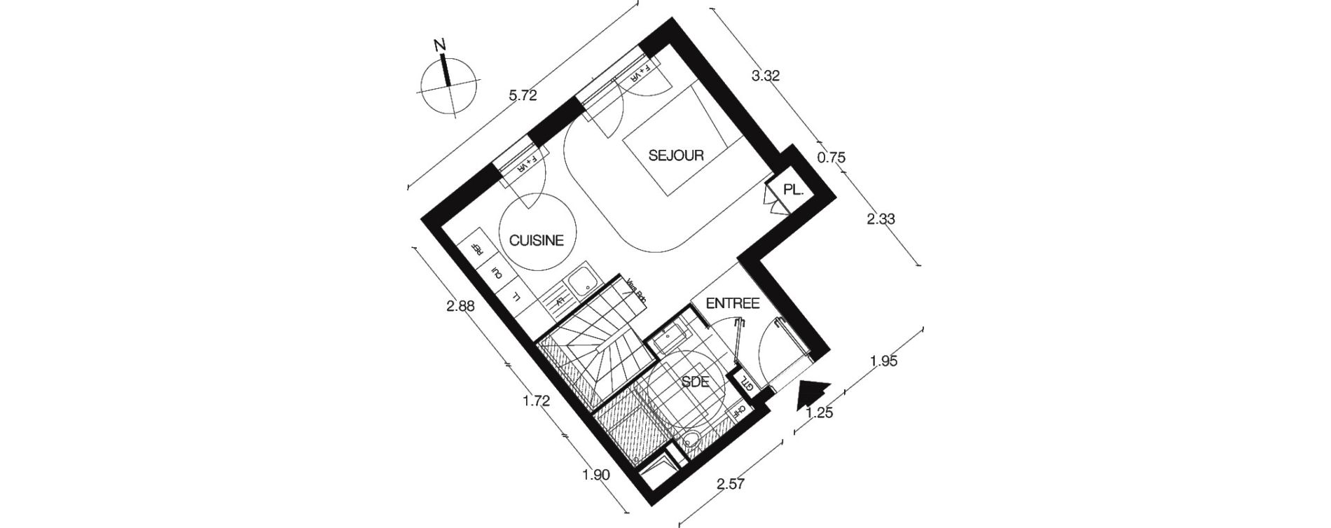 Duplex T3 de 66,10 m2 &agrave; Alfortville Centre