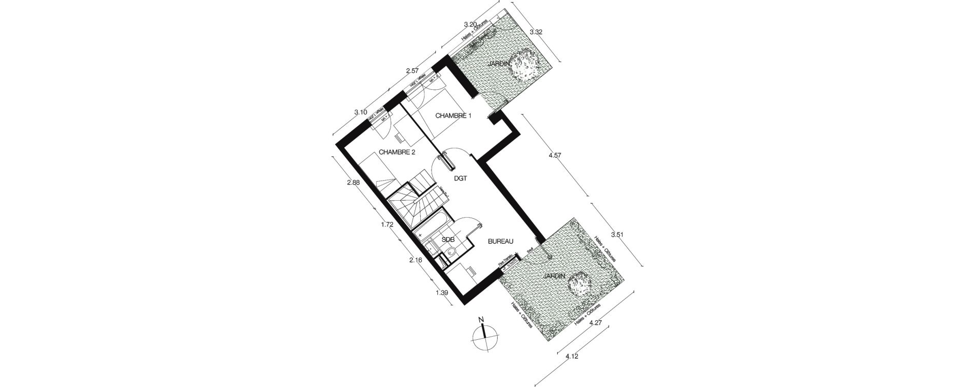 Duplex T3 de 66,10 m2 &agrave; Alfortville Centre