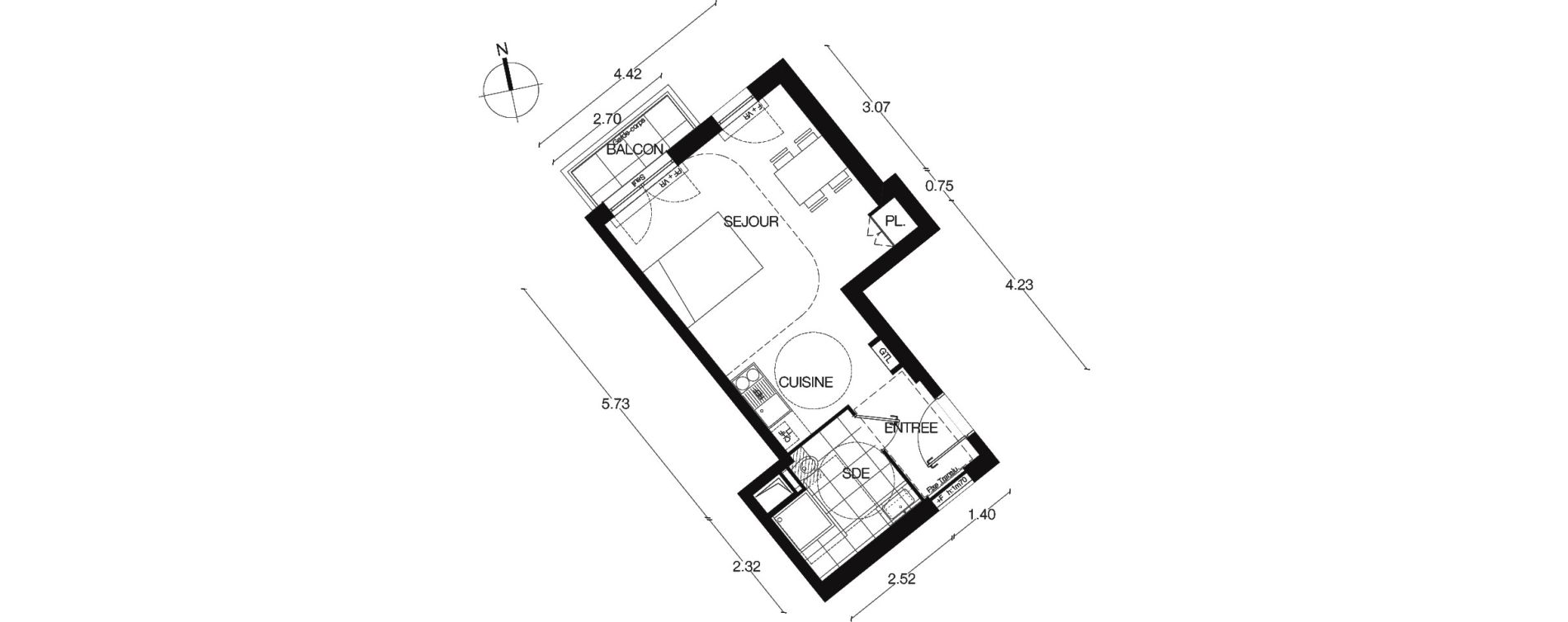 Appartement T1 de 30,80 m2 &agrave; Alfortville Centre