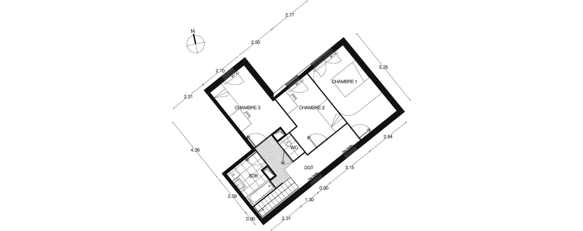 Duplex T4 de 90,80 m2 &agrave; Alfortville Centre