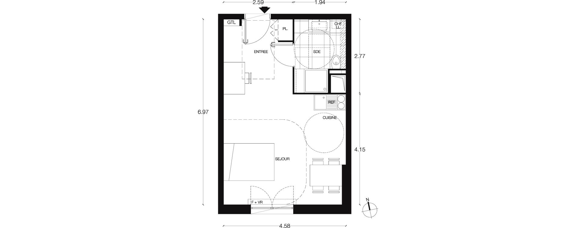 Appartement T1 de 30,60 m2 &agrave; Alfortville Centre