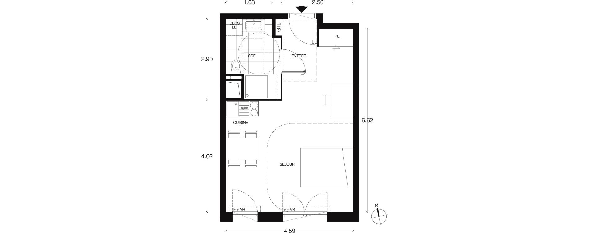 Appartement T1 de 30,40 m2 &agrave; Alfortville Centre
