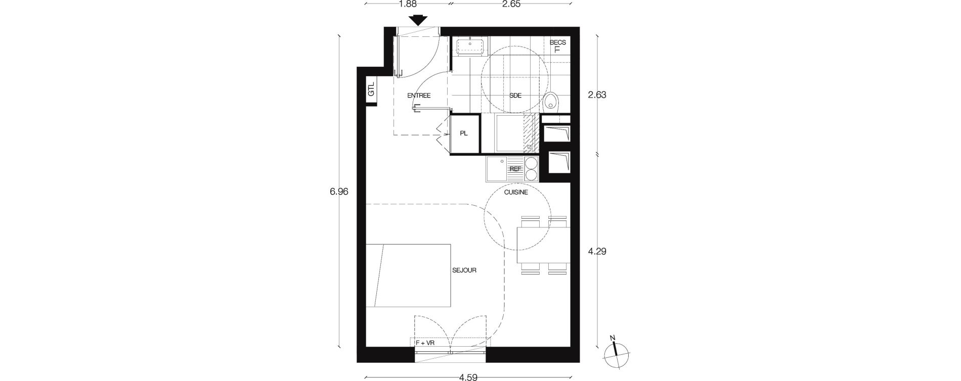 Appartement T1 de 29,70 m2 &agrave; Alfortville Centre