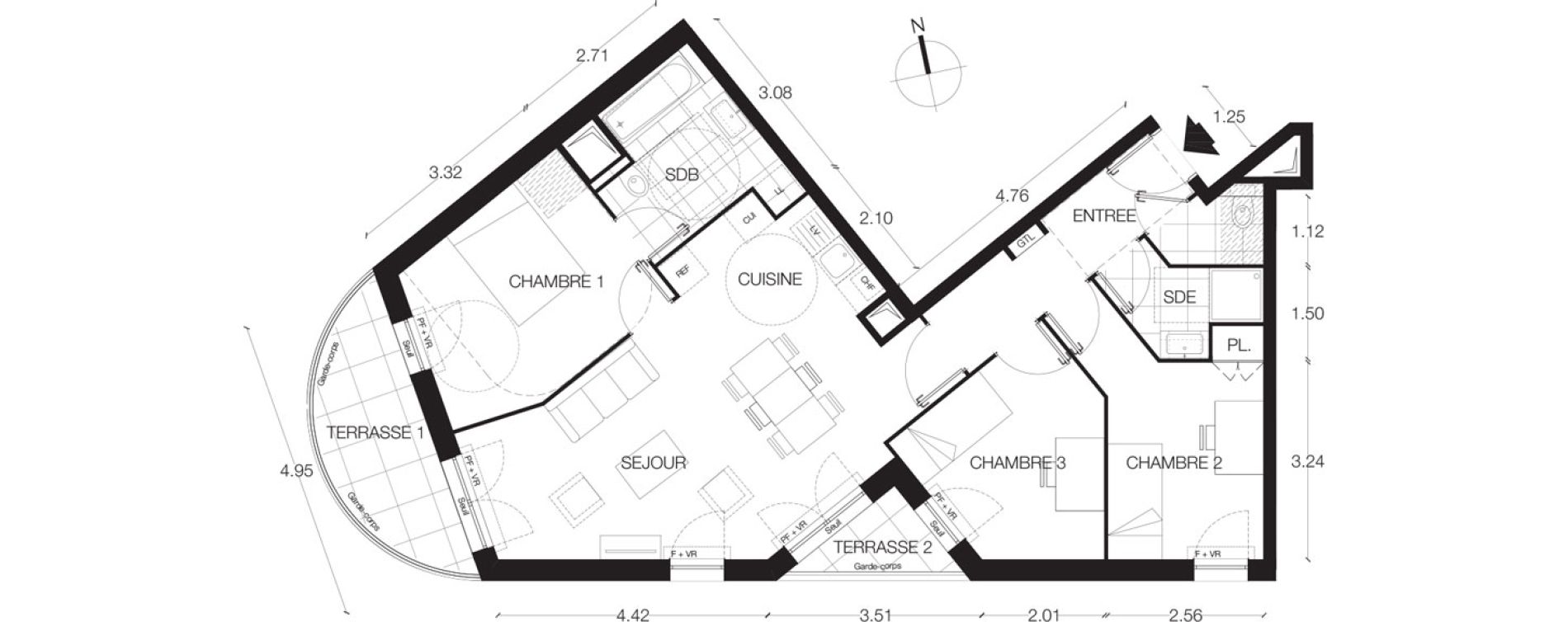 Appartement T4 de 76,60 m2 &agrave; Alfortville Centre