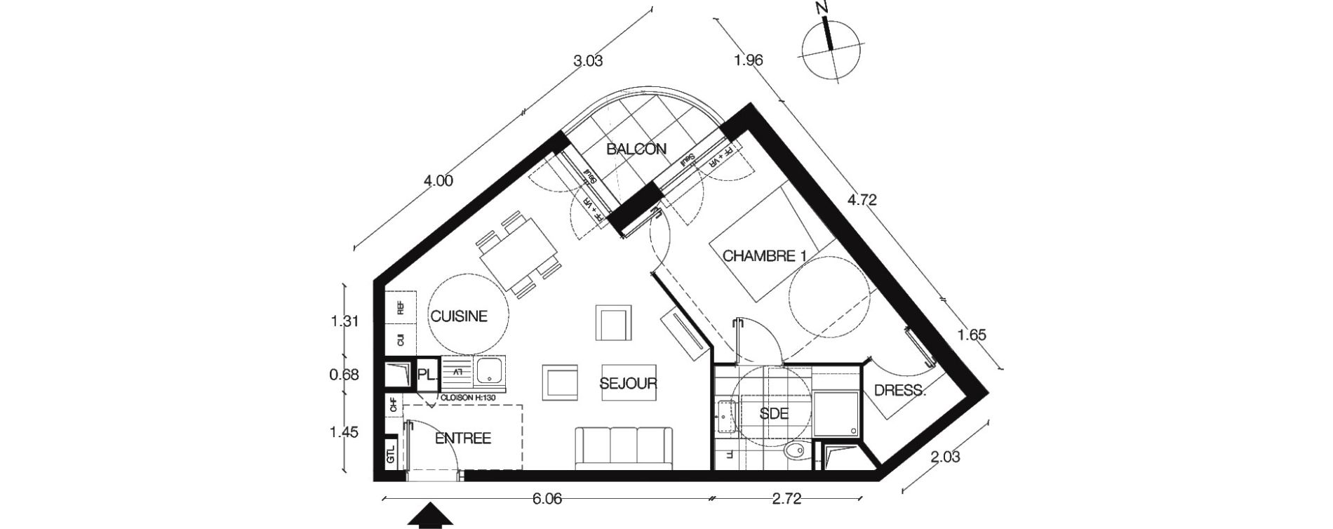 Appartement T2 de 46,50 m2 &agrave; Alfortville Centre