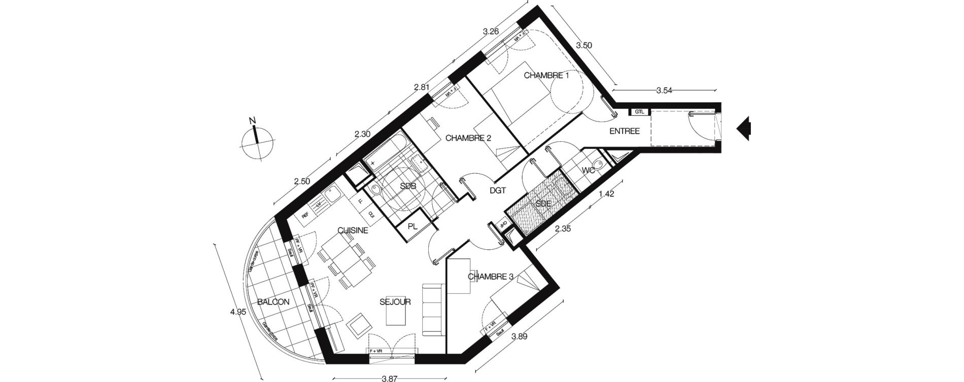 Appartement T4 de 78,70 m2 &agrave; Alfortville Centre