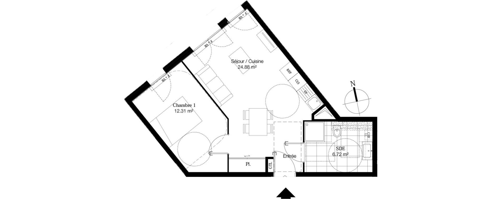 Appartement T2 de 43,91 m2 &agrave; Alfortville Centre