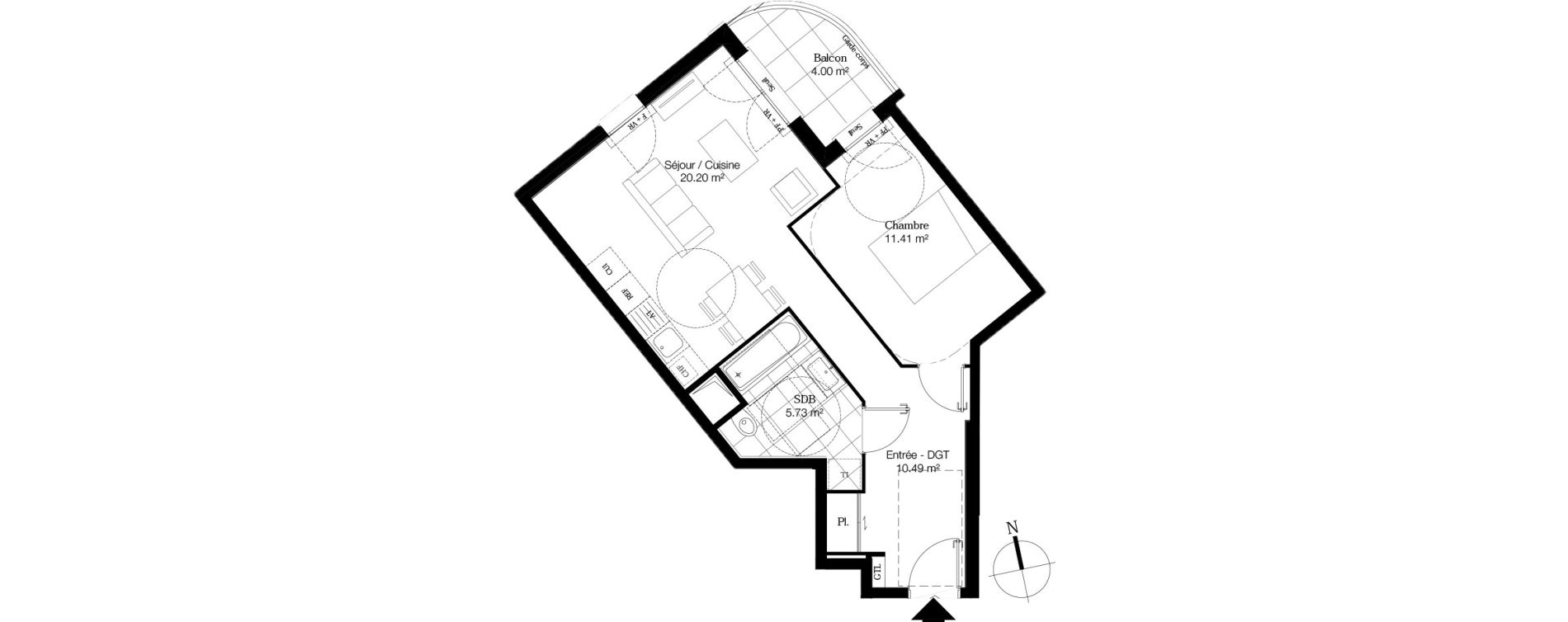 Appartement T2 de 47,83 m2 &agrave; Alfortville Centre