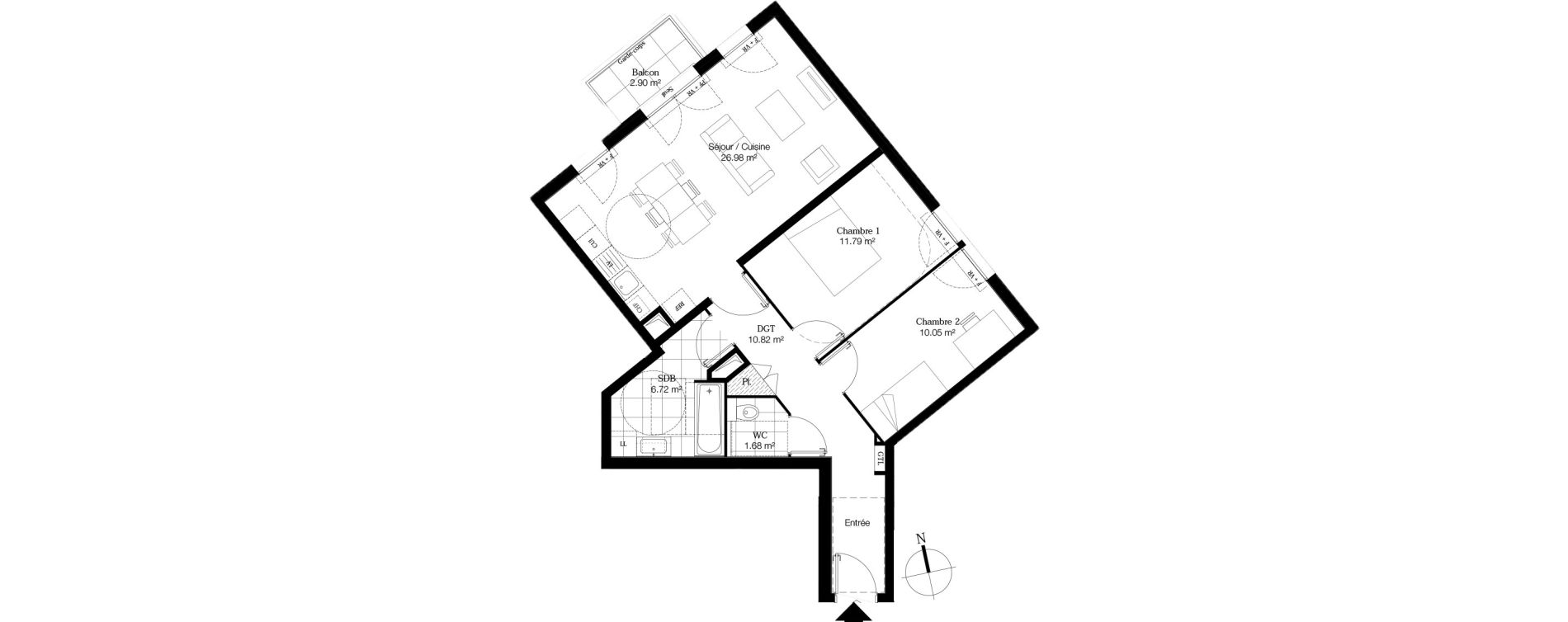 Appartement T3 de 67,04 m2 &agrave; Alfortville Centre