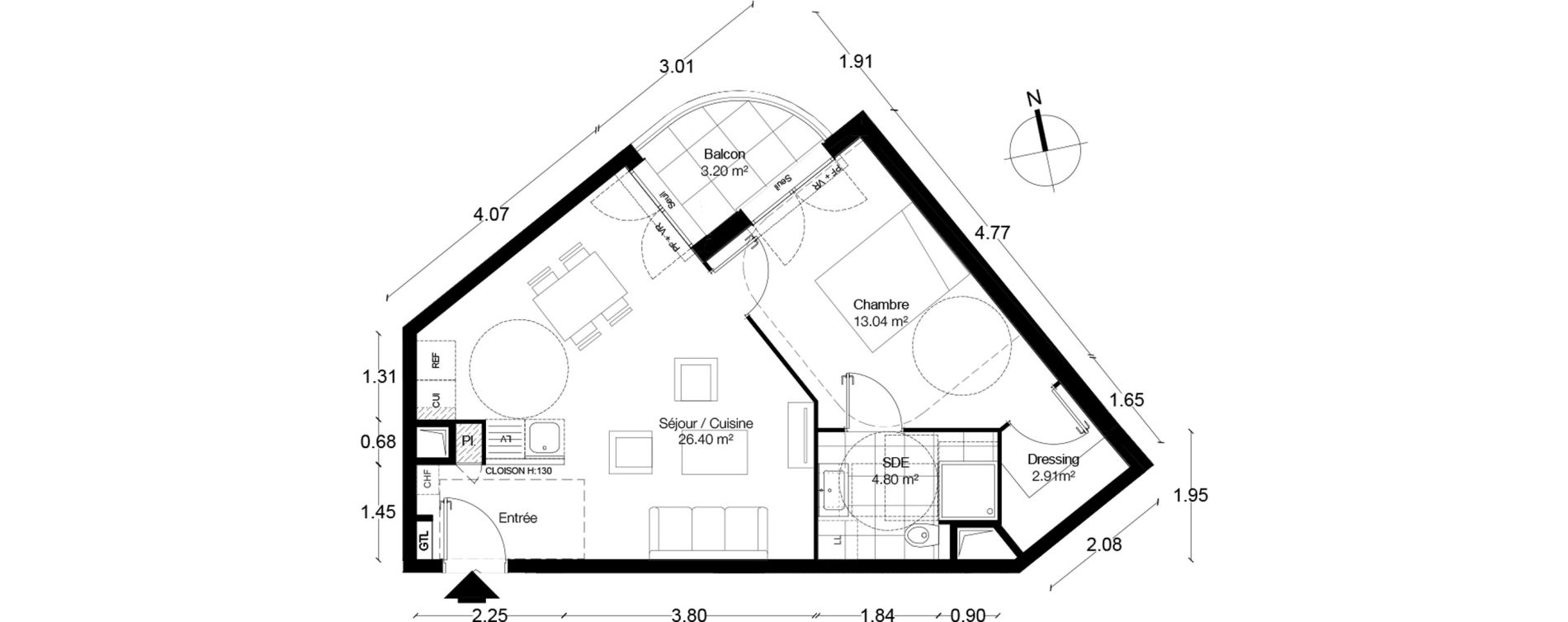 Appartement T2 de 47,15 m2 &agrave; Alfortville Centre
