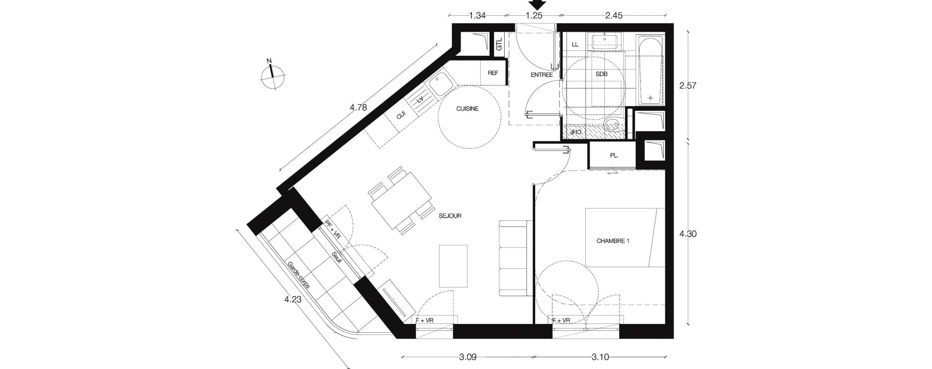 Appartement T2 de 46,50 m2 &agrave; Alfortville Centre