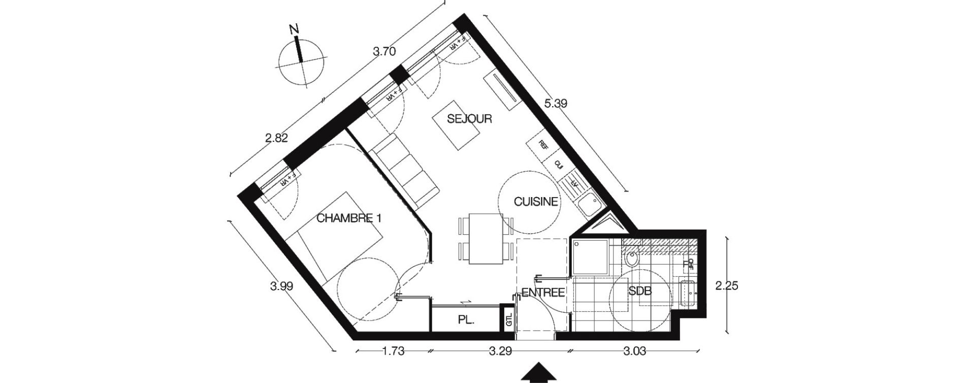 Appartement T2 de 43,20 m2 &agrave; Alfortville Centre