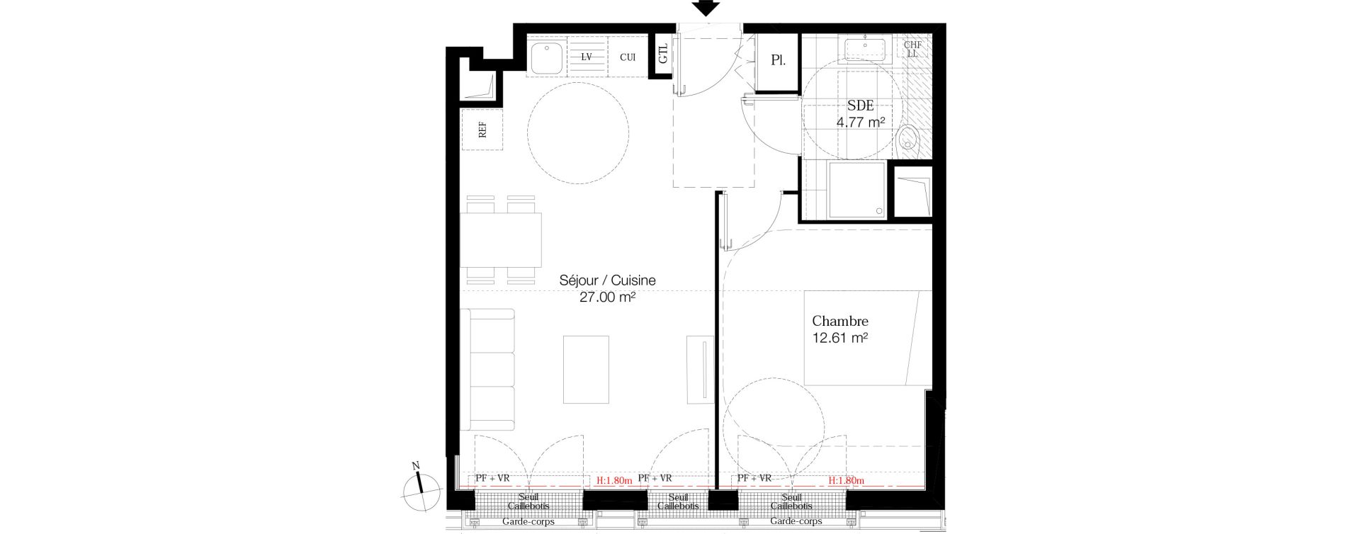 Appartement T2 de 44,38 m2 &agrave; Alfortville Centre