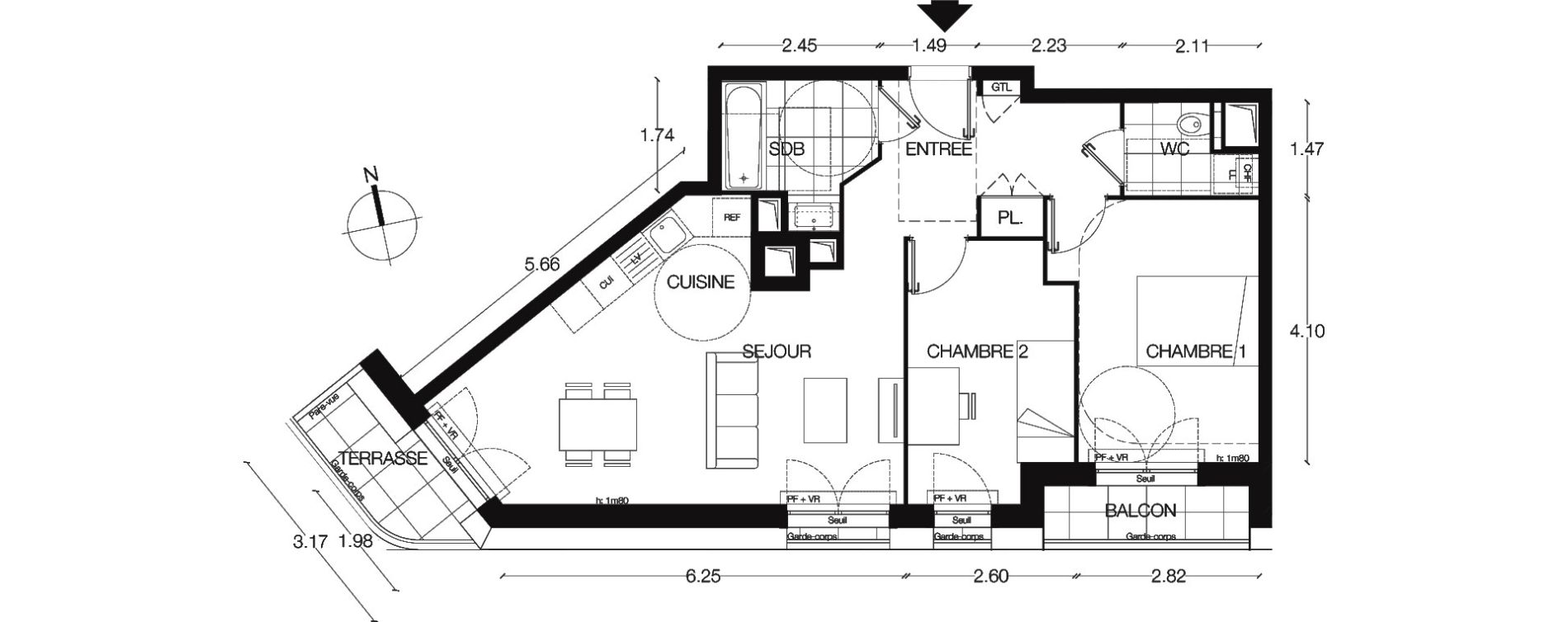 Appartement T3 de 63,10 m2 &agrave; Alfortville Centre