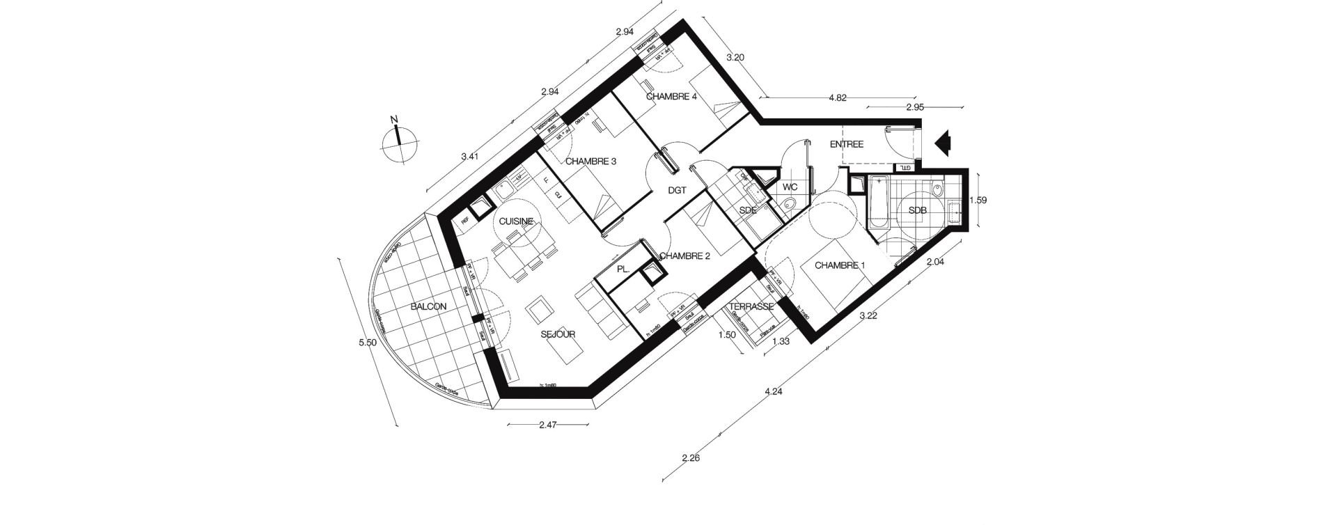 Appartement T5 de 89,40 m2 &agrave; Alfortville Centre