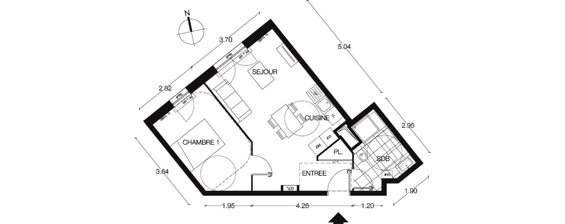 Appartement T2 de 42,80 m2 &agrave; Alfortville Centre