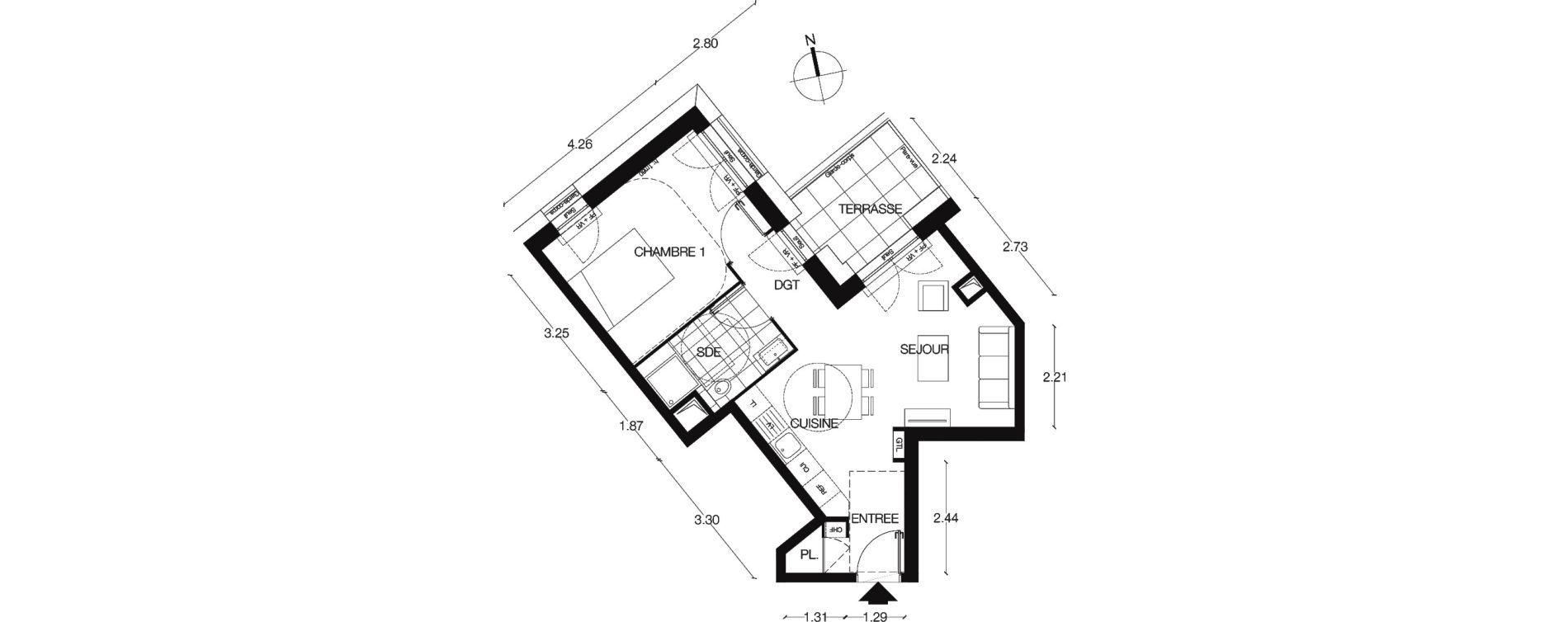 Appartement T2 de 44,70 m2 &agrave; Alfortville Centre