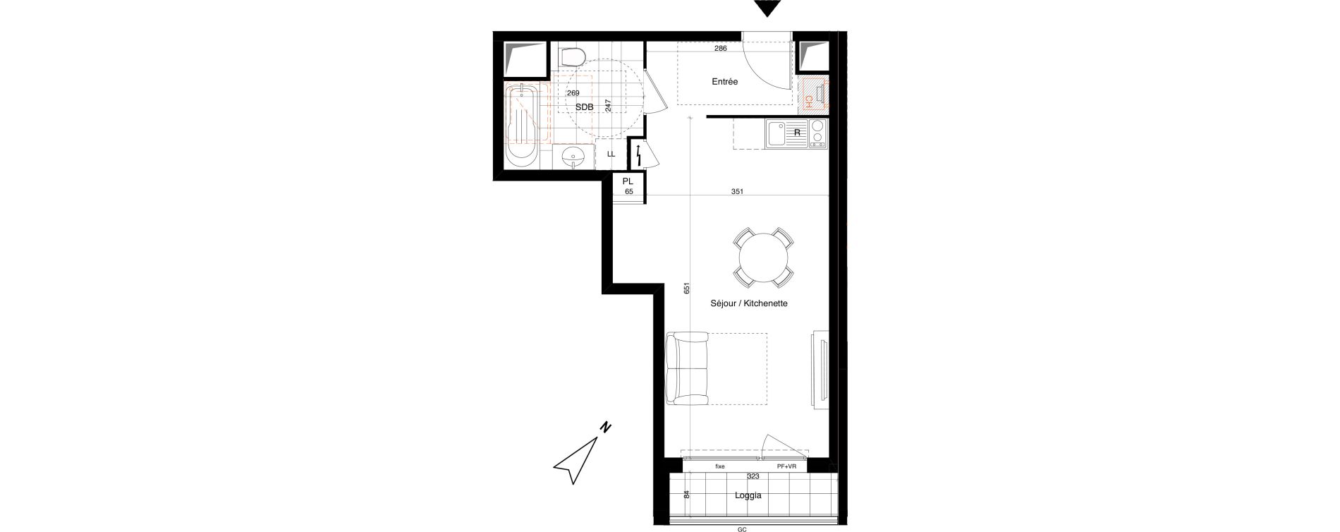 Appartement T1 de 33,45 m2 &agrave; Alfortville Chinagora - berthelot